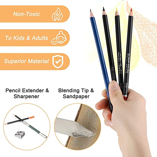 Wynhard Colour Pencils 145 Pcs Drawing Kit Pencil Colours Pencil Kit Sketch Color Pencil Set Sketch Kit Drawing Colour Pencil Shading Sketching Kit for Artist Kids Adults - Image 5