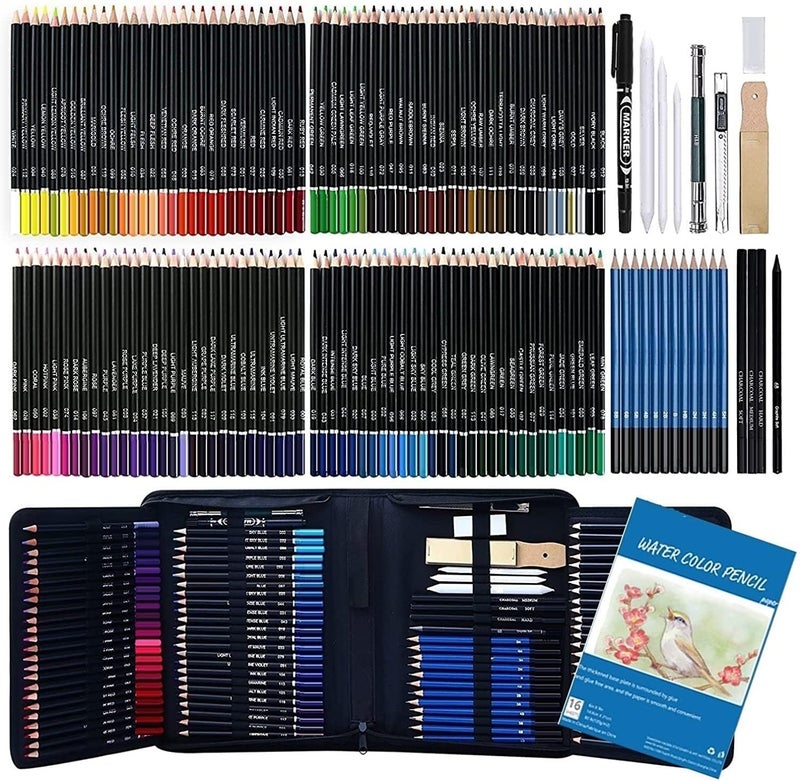 Wynhard Colour Pencils 145 Pcs Drawing Kit Pencil Colours Pencil Kit Sketch Color Pencil Set Sketch Kit Drawing Colour Pencil Shading Sketching Kit for Artist Kids Adults - Image 1