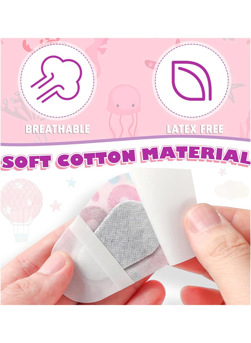 45pcs Adhesive Eye Patches for Kids Girls Toddler Eye Patches Bulk Breathable Material, Light Blocking Cotton Colorful and Fun Designs Adhesive Bandages for Girls, 9 Styles - Image 5