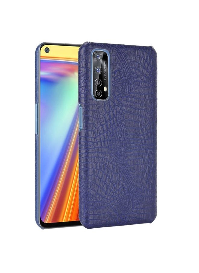 HuHa Case Cover For Realme 7 / Narzo 20 Pro Shockproof Crocodile Texture PC + PU Case Blue 