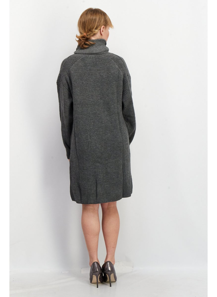 Women Textured Long Sleeve Sweater Dress, Grey - pzsku/Z08A4A2D3AE4D617CF6F2Z/45/_/1739110352/0a48f2a0-a953-422c-b074-efcf25f41571