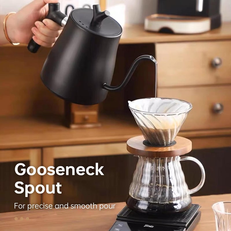 Perfin Electric Gooseneck Kettle غلاية v60 1L 1000W Electric Water Kettle for Pour-over Coffee & Tea, 304 Stainless Steel Coffee Kettle with with Temperature Control, Constant Temperature, Fast Boiling - Image 3