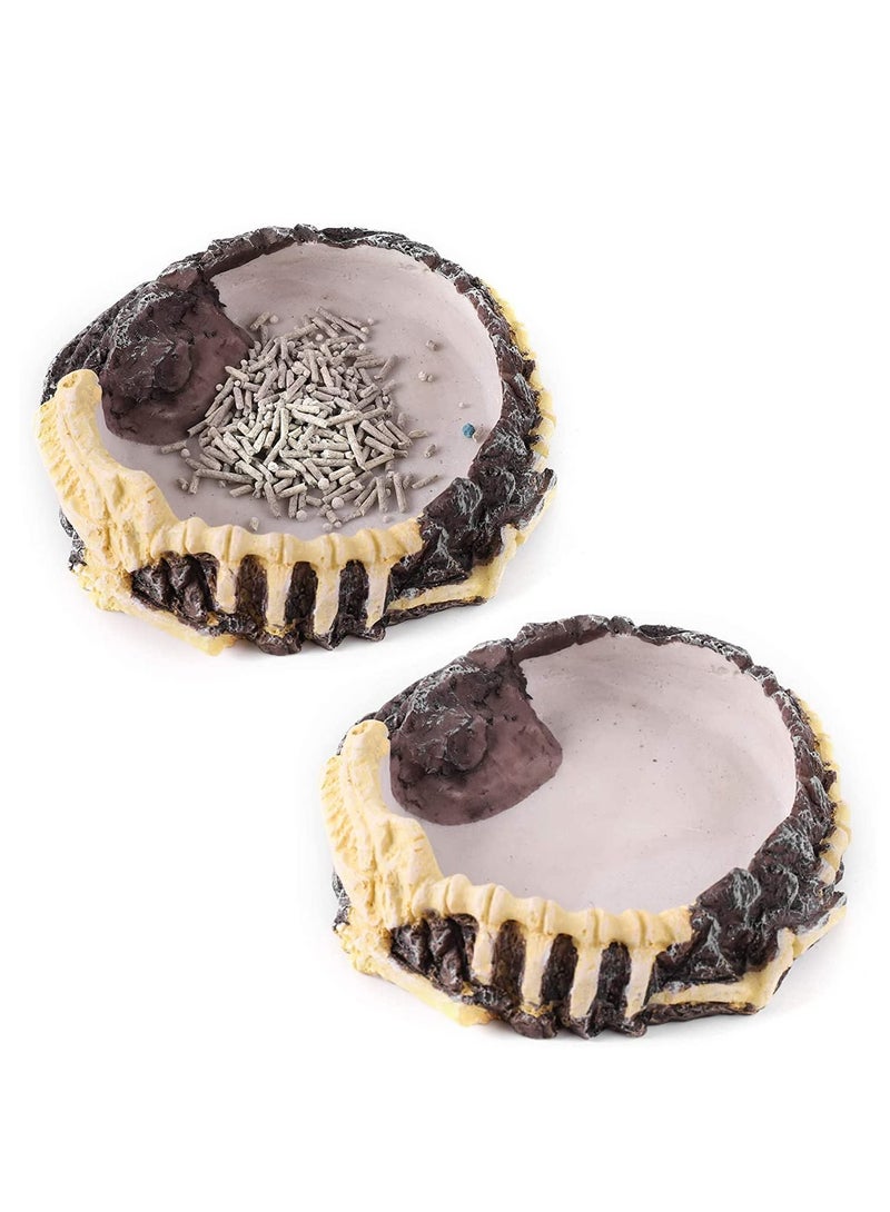 Y&D 2 Pack Reptile Food Bowls - Water and Bowls, Novelty Bowl for Lizards, Young Bearded Dragons, Small Snakes More Made from Non-Toxic, BPA-Free Plastic - Image 1