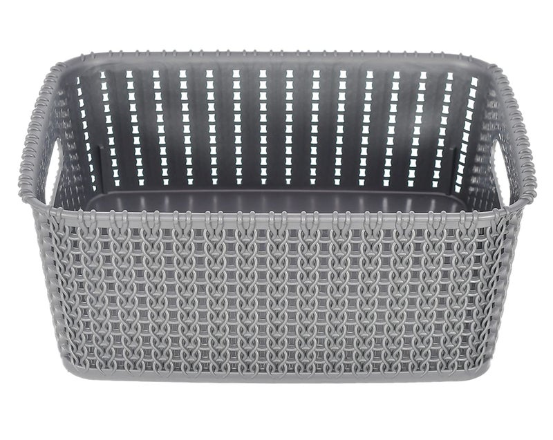 Kuber Industries Multipurposes Large M 20 Plastic Basket, Organizer For Kitchen, Countertops, Cabinets, Bathroom With Lids- Pack of 2 (Grey) -46KM072 - Image 4
