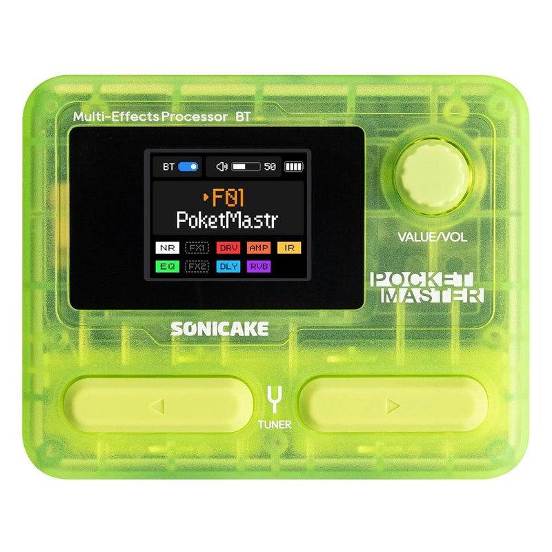 SONICAKE QME-10TGN Pocket Master-Multi Effects Guitar Pedal with 9 Effects Modules 100 Drum Rhythms and Looper 100 Presets 20 Amp/Cab Electric Guitar Effects Processor OTG USB Audio Interface BT - Image 1