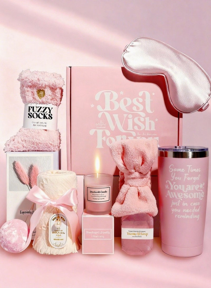 شهقلزس مجموعة هدايا عيد الميلاد للنساء، سلة هدايا سبا، أفضل صندوق هدايا للأم، الزوجة، الصديقات، والأخوات - Image 1