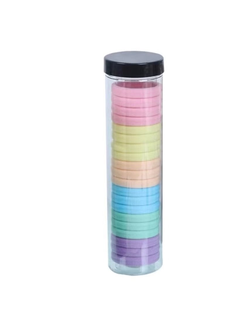 Huitich Seamless High Elastic Hair Bands – 20-Piece Multicolour Rubber Hair Ties in Storage Can - Image 1