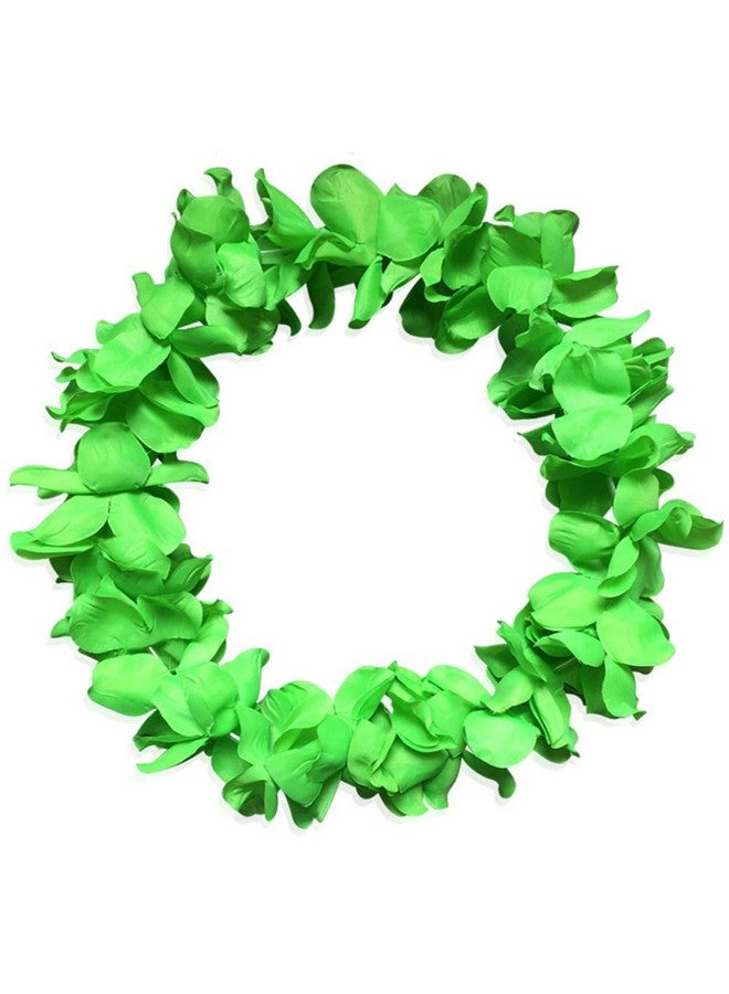 CBLUO Hawaiian Leis Flower Headband Wristbands Tropical Hawaii Luau Necklace Bracelets Hair Hoops Wreath Women Headpiece Hair Bands Cosplay Costume Summer Beach Vacation Pool Party Decoration Green - Image 5