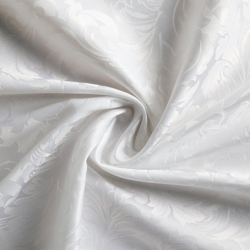 تكتروم Tektrum Heavy Duty 90 بوصة جولة Damask Jacquard TableCloth Table -Table Cover - مقاوم للماء/مقاومة للبقع/وصمة عار/تجاعيد خالية - رائعة لحفلات مأدبة عشاء مطعم (أبيض) - Image 4