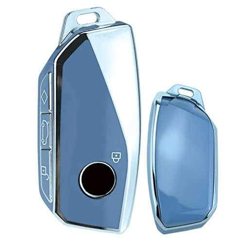 ontto Key Fob Cover Fit for BMW 2023 7 Series 740 760i X7 IX XM TPU Smart Remote Car Key Case Grey - Image 3