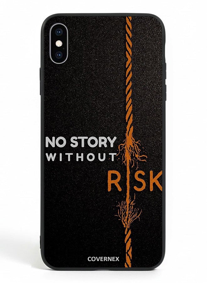 Covernex Apple iPhone Xs Max Protective Case Cover Printed Featuring No Story Without Risk Fraying Rope - Image 2