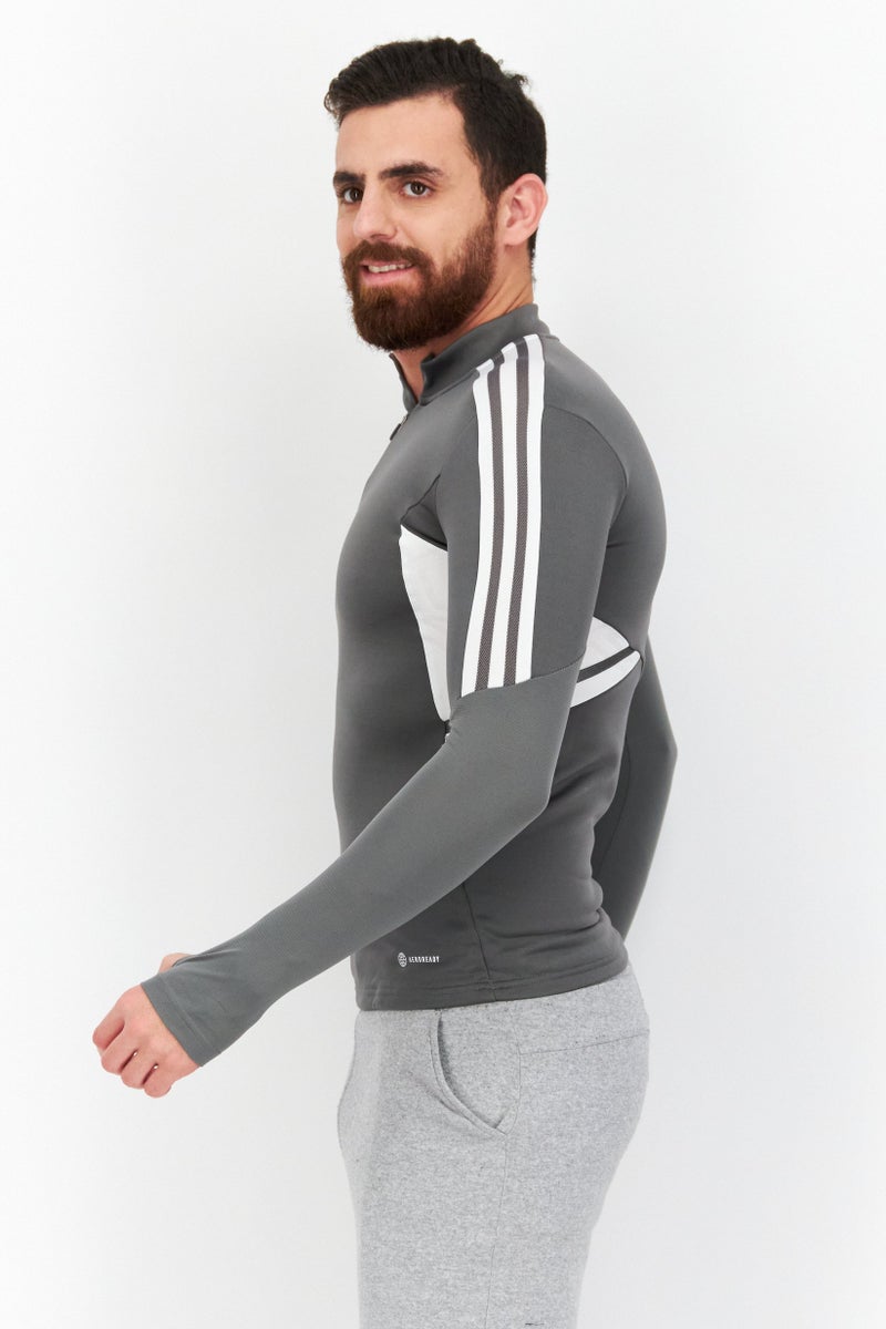 Adidas Men Sportswear Fit Long Sleeve Training T-Shirt, Grey - Image 4