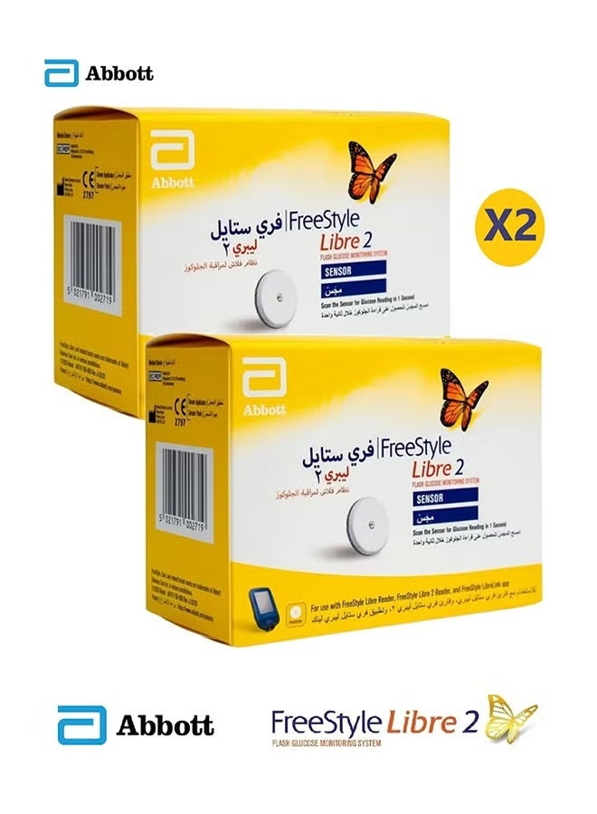 Abbott Two packs of the new FreeStyle Libre 2 sensor system, a flash system for pricking-free glucose monitoring and measurement. - Image 1