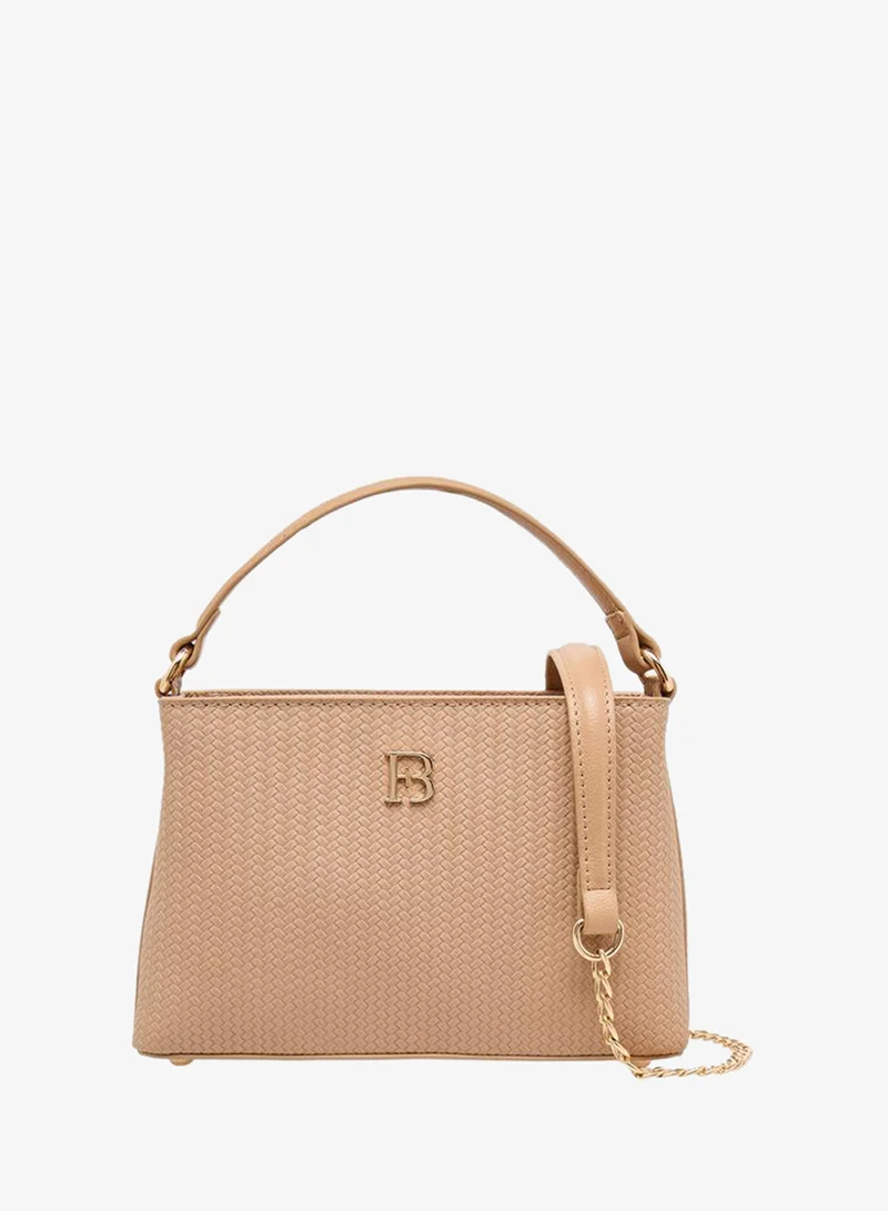 Textured Crossbody Bag with Detachable Chain Strap