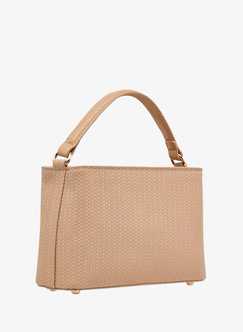 Flora Bella By Shoexpress BEIGE Textured Crossbody Bag with Detachable Chain Strap for Women | Best Price UAE