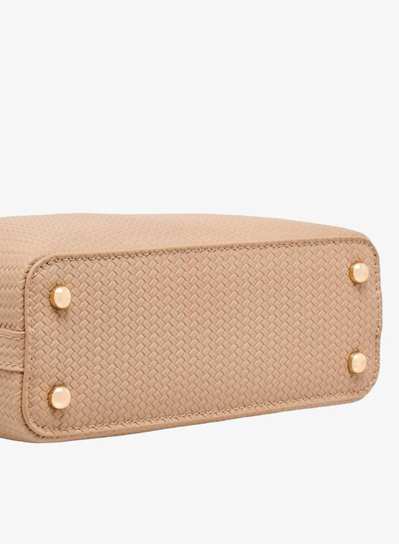 Flora Bella By Shoexpress BEIGE Textured Crossbody Bag with Detachable Chain Strap for Women | Best Price UAE