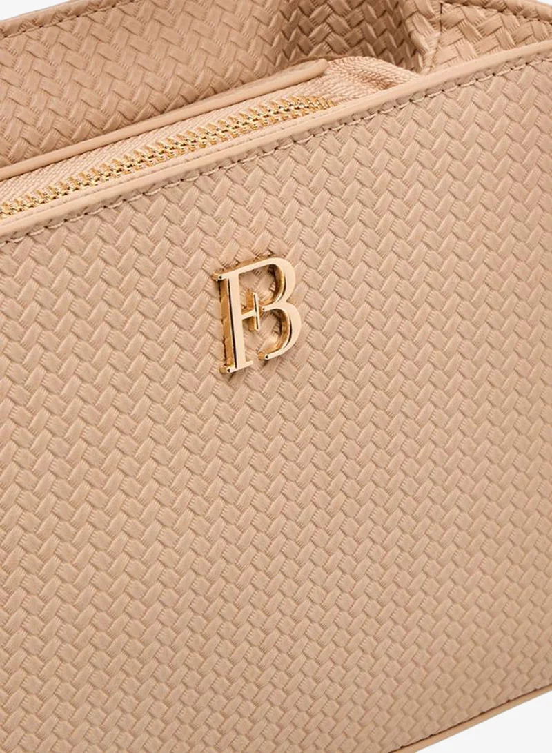 Flora Bella By Shoexpress BEIGE Textured Crossbody Bag with Detachable Chain Strap for Women | Best Price UAE