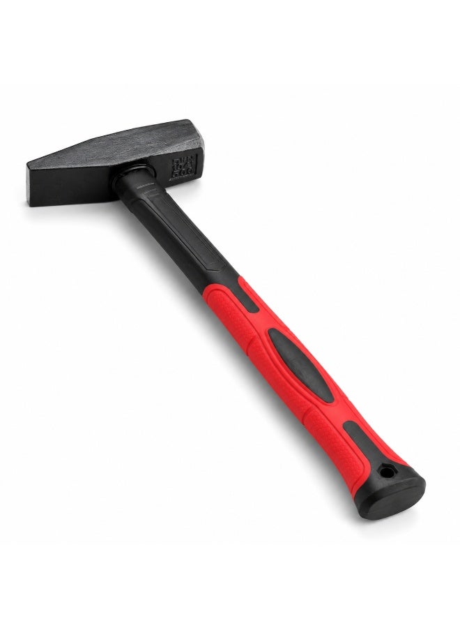 500g Hand Hammer DIN 1041 with Red and Black Handle – Flat Striking Face and Wedge End - Image 4