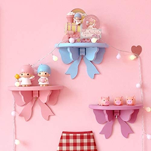 PEXIZUAN NAA Kawaii Wood Floating Shelf Kawaii Wall Decor Kawaii Room Decor Kawaii Pink Room Décor, Pastel Pink - Image 4