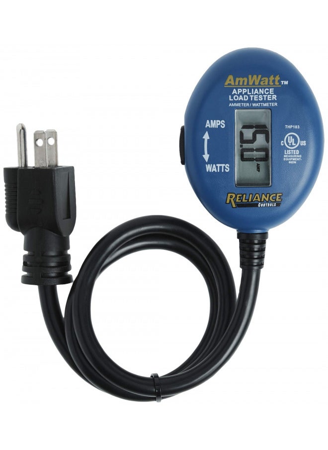 Reliance Controls Reliance Controls Ammeter and Wattmeter THP103 AmWatt Appliance Load Tester/Plug, Blue  - Image 3