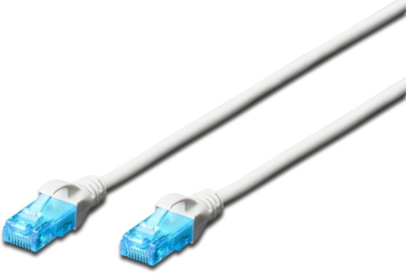 DIGITUS LAN Cable Cat 5e - 1m - CCA Network Cable with RJ45 - U/UTP Unshielded - Compatible with Cat6 & Cat5 - Grey - Image 1