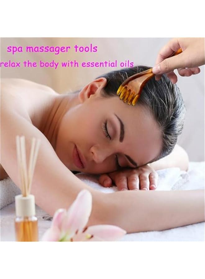 Generic Amber Resin Head Massager Scalp 2-Piece Set Scraper Blender Portable Tool Set Zipper Bag Ideal Gift for Mother, Sister, Kids, Lover  - Image 3