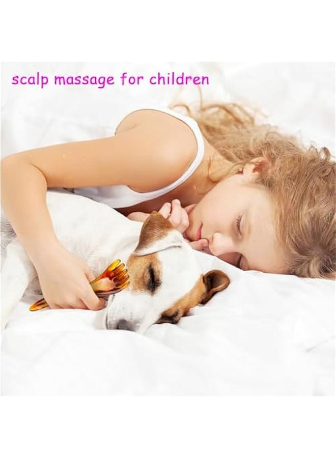 Generic Amber Resin Head Massager Scalp 2-Piece Set Scraper Blender Portable Tool Set Zipper Bag Ideal Gift for Mother, Sister, Kids, Lover  - Image 4
