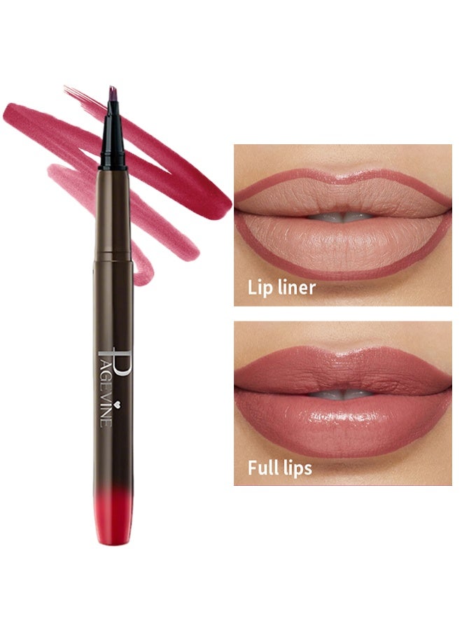 PAGE VINE Bitten Juice Lip Stain, Long-Lasting Transfer-Proof Buildable Tint, Precision Brush Tip Waterproof Lip Makeup 05#Strawberry Jelly - Image 1