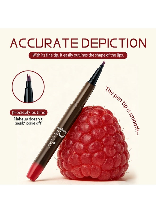 PAGE VINE Bitten Juice Lip Stain, Long-Lasting Transfer-Proof Buildable Tint, Precision Brush Tip Waterproof Lip Makeup 05#Strawberry Jelly - Image 5