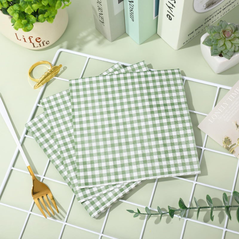 Whaline مناديل ورقية مربعة خضراء حكيم من وايلين 50 قطعة - Image 4