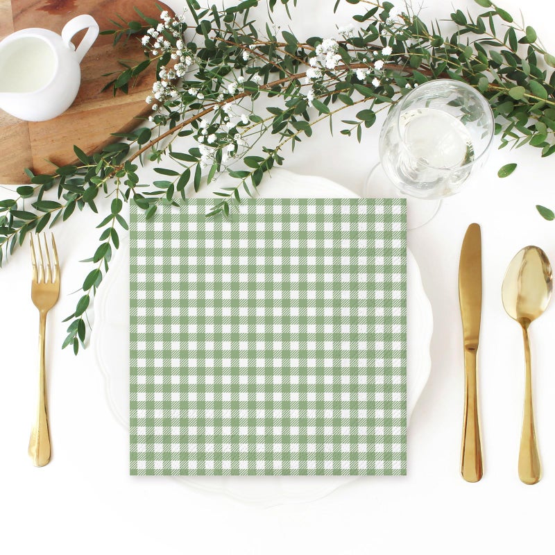 Whaline مناديل ورقية مربعة خضراء حكيم من وايلين 50 قطعة - Image 5