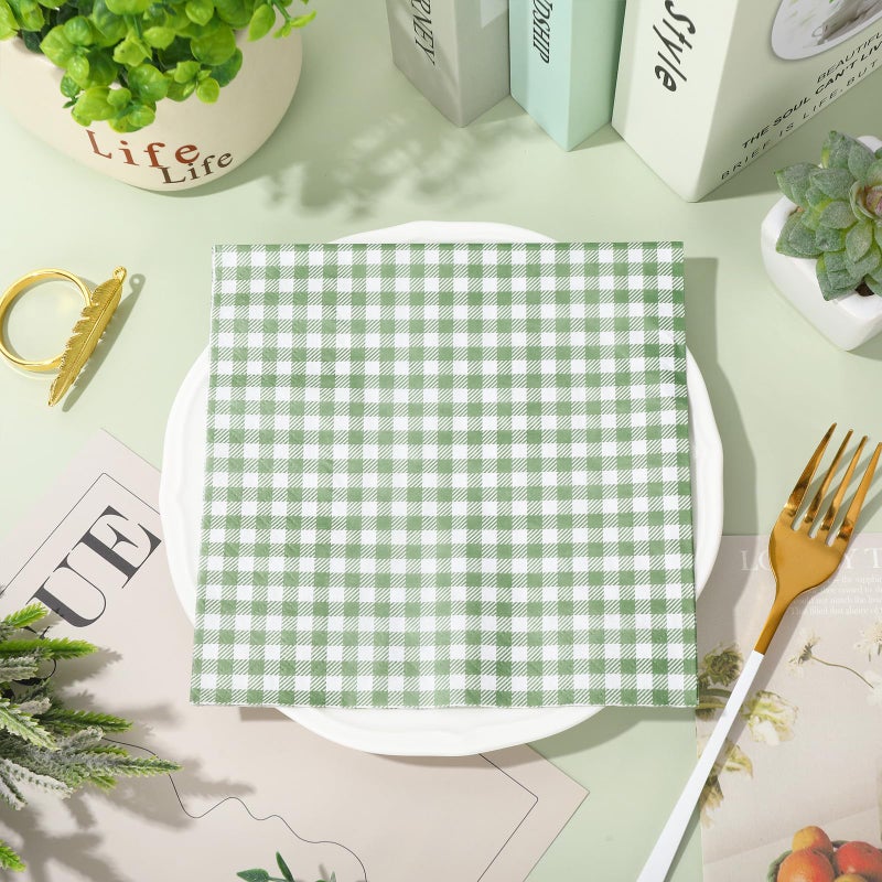 Whaline مناديل ورقية مربعة خضراء حكيم من وايلين 50 قطعة - Image 3