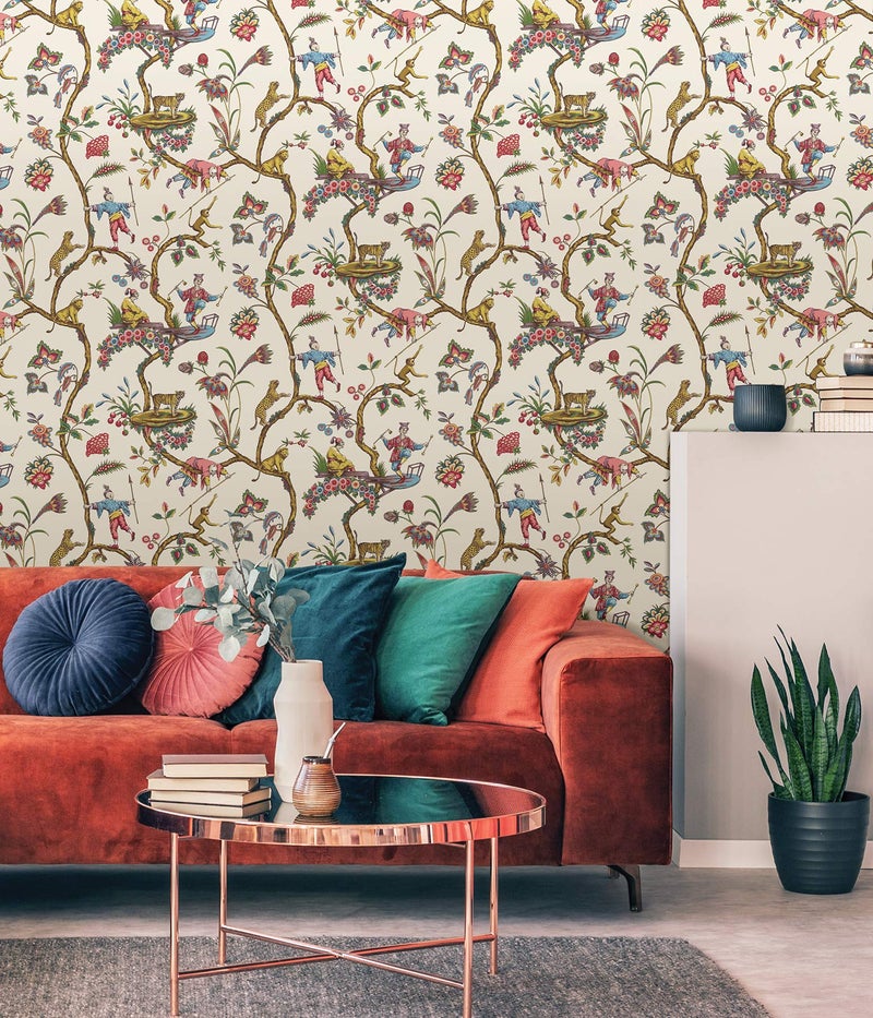 NuWallpaper Scalamandre x Scalamandre Multicolor White Chinoise Exotique Self Adhesive Wallpaper, SCS3843 - Image 2