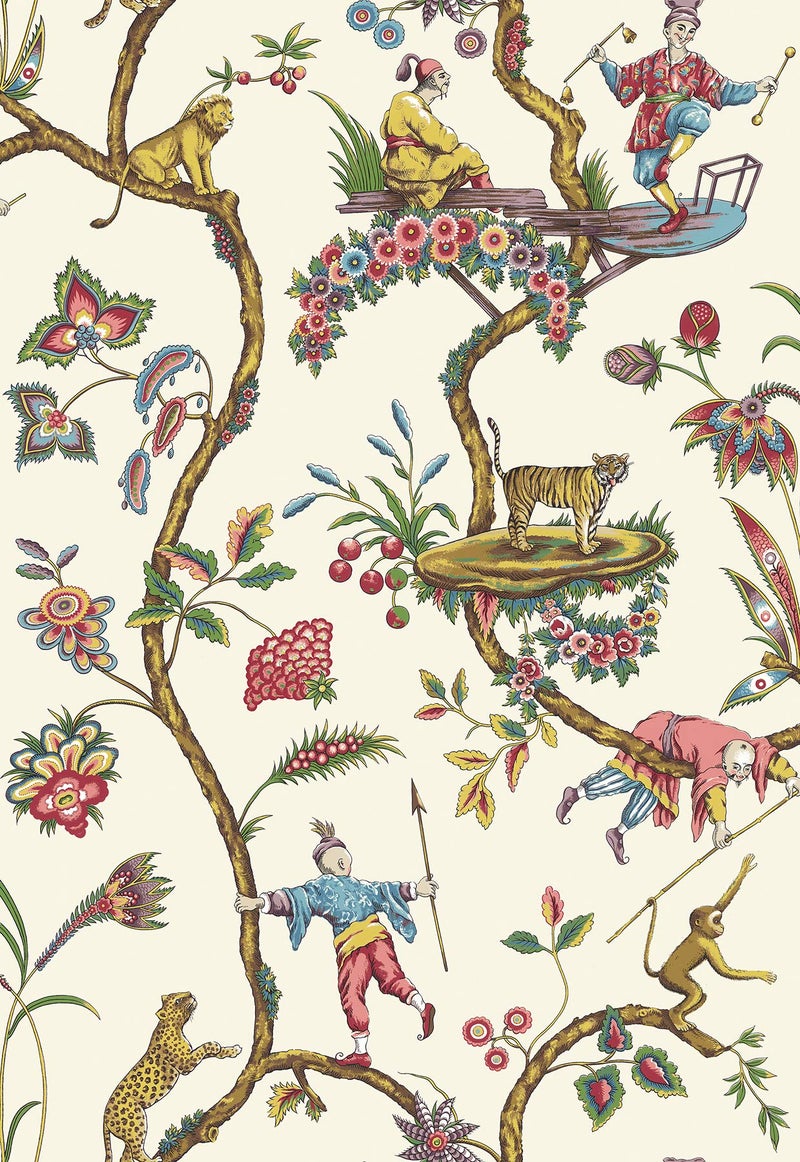 NuWallpaper Scalamandre x Scalamandre Multicolor White Chinoise Exotique Self Adhesive Wallpaper, SCS3843 - Image 1
