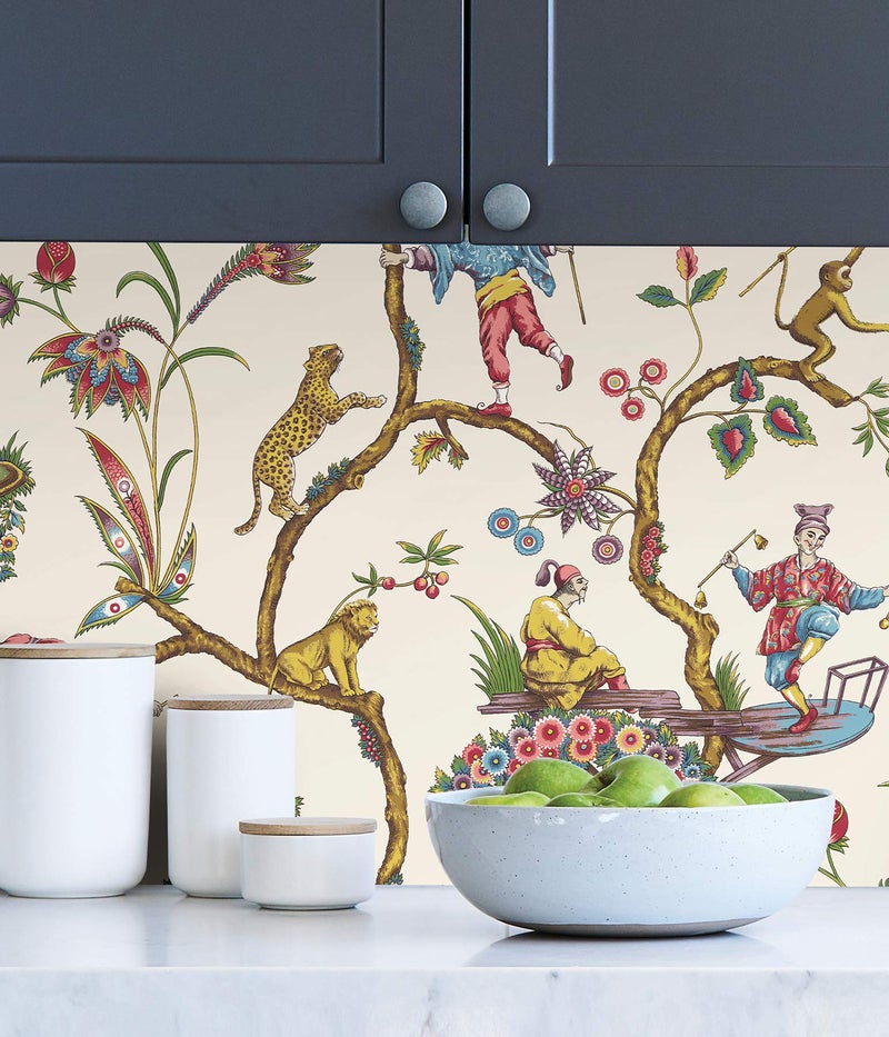 NuWallpaper Scalamandre x Scalamandre Multicolor White Chinoise Exotique Self Adhesive Wallpaper, SCS3843 - Image 3