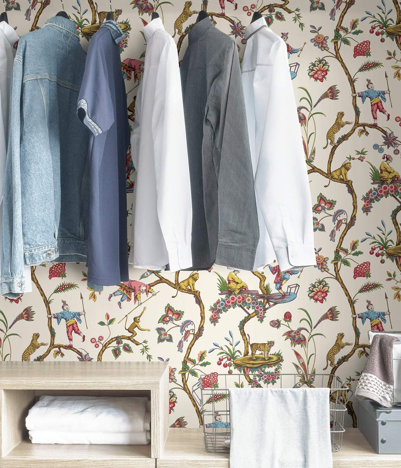 NuWallpaper Scalamandre x Scalamandre Multicolor White Chinoise Exotique Self Adhesive Wallpaper, SCS3843 - Image 4
