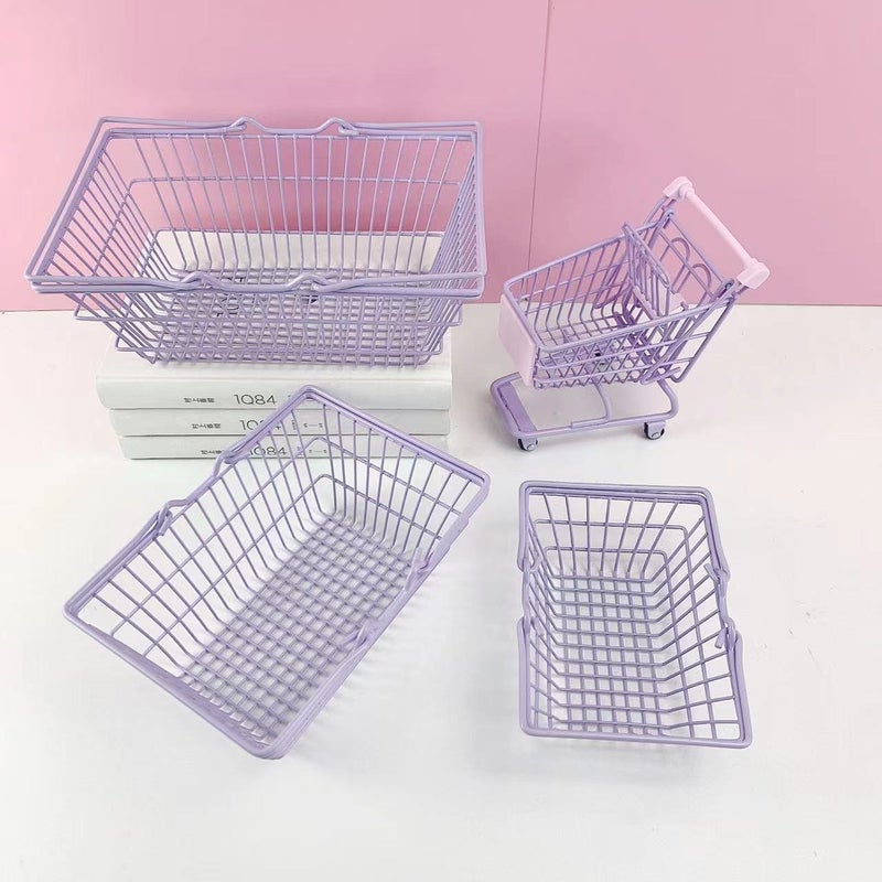general Mini Metal Storage Basket Desktop Organizer for Home Office - Image 2