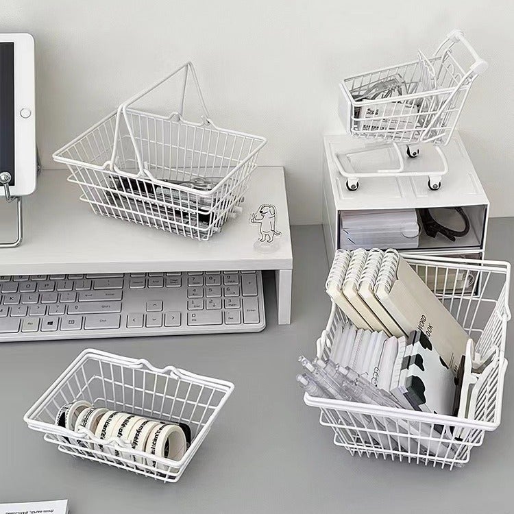 general Mini Metal Storage Basket Desktop Organizer for Home Office - Image 4