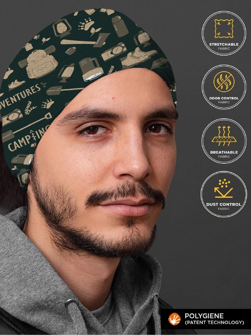 WANDERLOOMS Backpack Mode Polygiene Treated Odour-Free Bandana for Men Hair | Antibacterial & Breathable Bandana for Men Bike |Multipurpose Face Mask, Neck Gaiter & Headwrap - Image 4