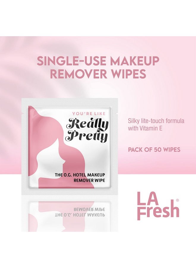 LA FRESH A Fresh Makeup Remover Facial Cleansing Wipes Waterproof Makeup Face Cleansing Wipes With Vitamin E Pack Of 50Ct Facial Wipes Skin Care Travel Essentials  - Image 3