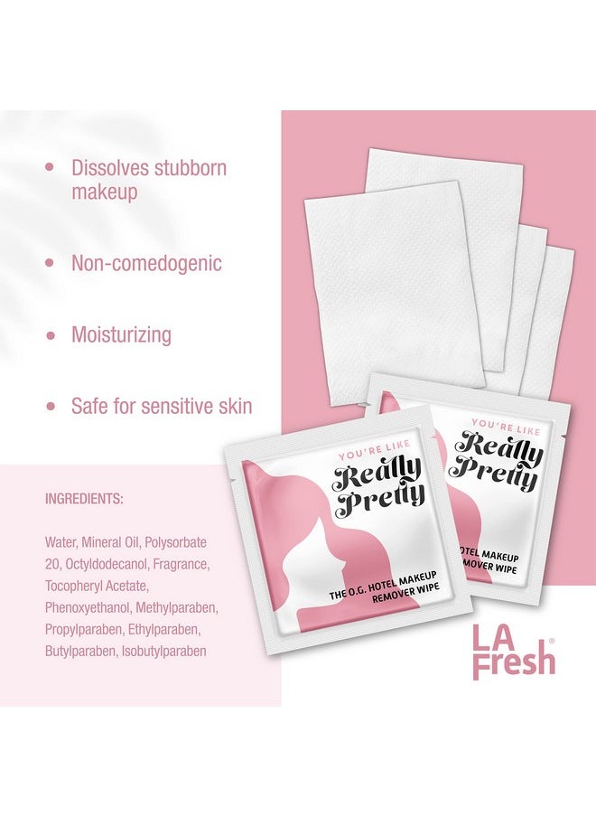 LA FRESH A Fresh Makeup Remover Facial Cleansing Wipes Waterproof Makeup Face Cleansing Wipes With Vitamin E Pack Of 50Ct Facial Wipes Skin Care Travel Essentials  - Image 4