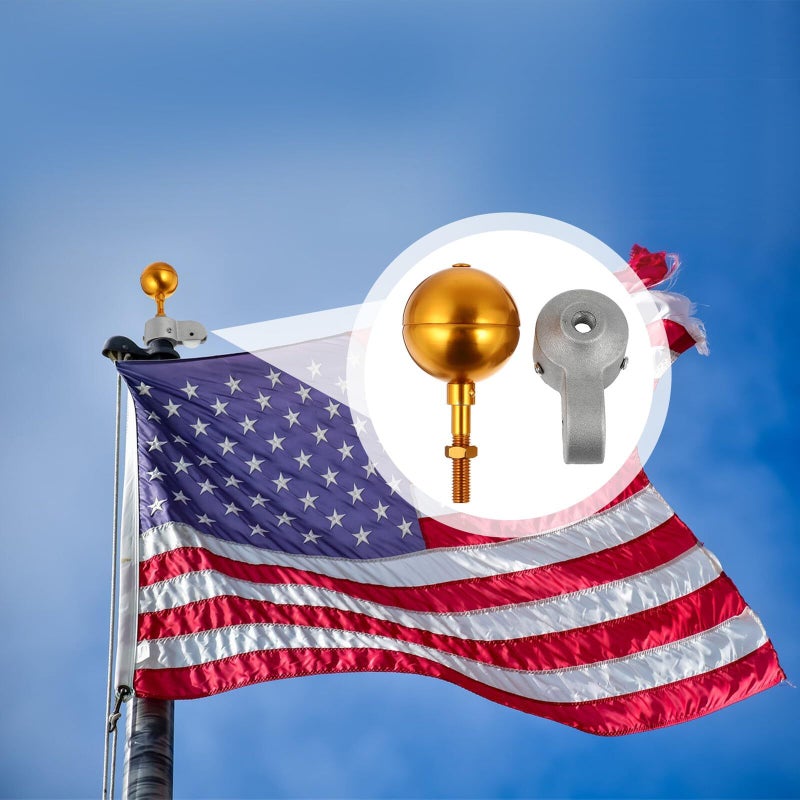 Aluminum Alloy Flagpole Finial Ball Set For 1 2 Inch Outdoor Garden Poles - Image 5