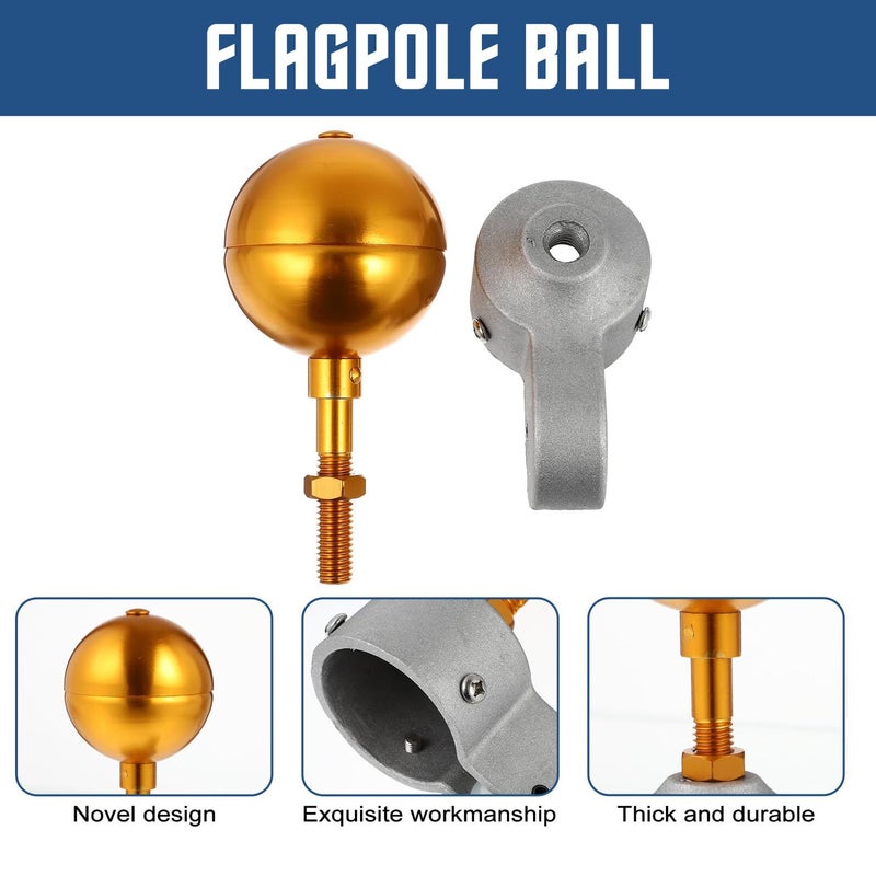 Aluminum Alloy Flagpole Finial Ball Set For 1 2 Inch Outdoor Garden Poles - Image 4