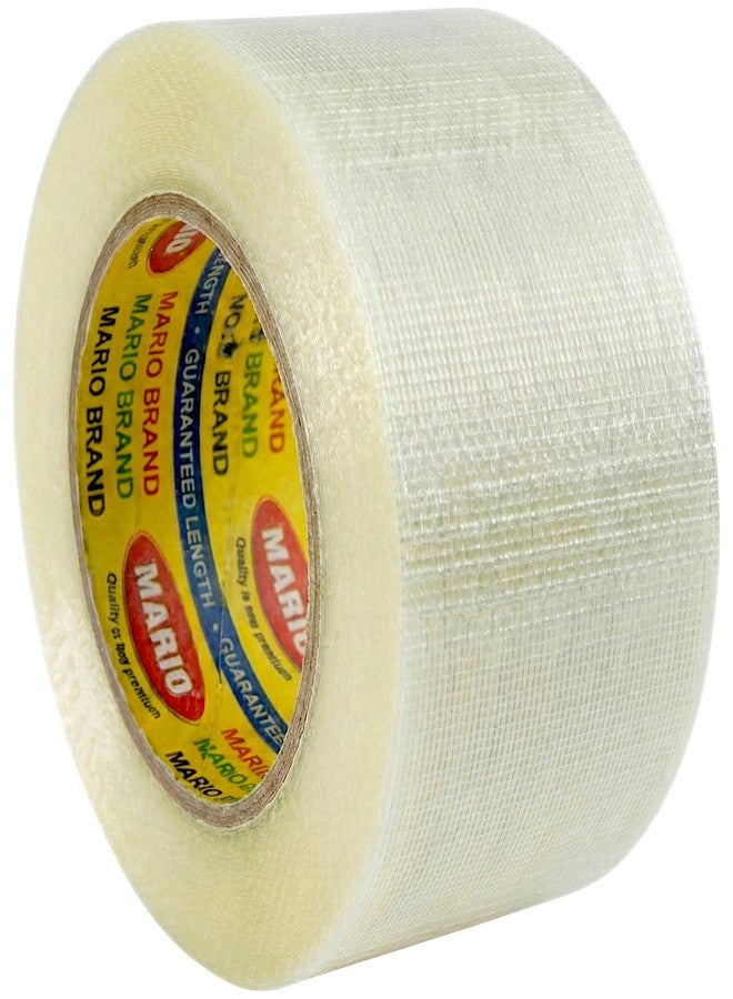 Mario Cross Filament Tape 48mm x 50m (2Inch)-Strong Fiberglass Tape for Cricket Bat Protection, Crack Repair & Bat Face Shielding, Strong Strapping & Export Box Sealing, Industrial Security Packaging - Image 1