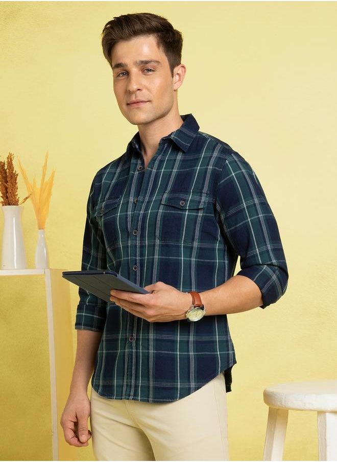 Dennis Lingo Classic Navy Shirt For Men Featuring A Timeless Design With Comfortable Fit Crafted From Soft Fabric  - Image 2