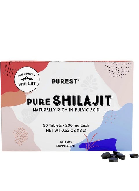 Pure Himalayan Shilajit Dry Drops (90 Tablets - 200mg Each) Maximum Potency Pure Shilajit for Men with 85+ Trace Minerals & Fulvic Acid for Metabolism, Energy & Immune Support