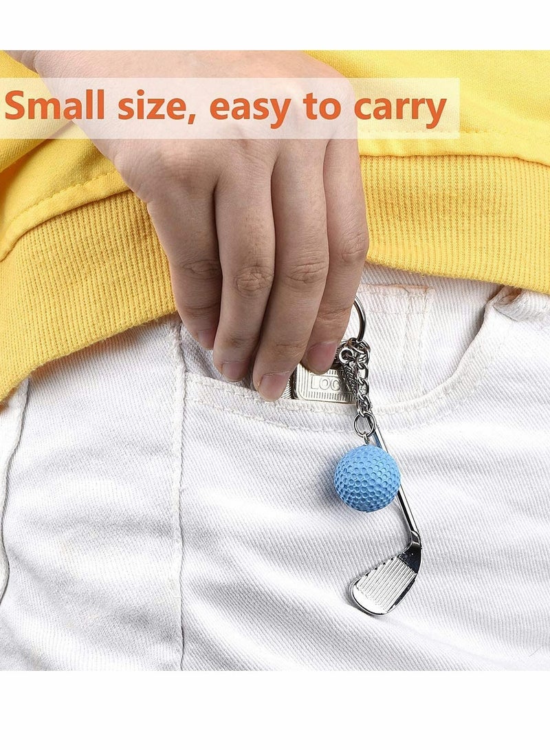 KASTWAVE Pendant Keychain, 9 Pcs Mini Golf Racket and Ball Pendant Keychain, Metal Golf Clubs Keyring Creative Keychain - Image 4