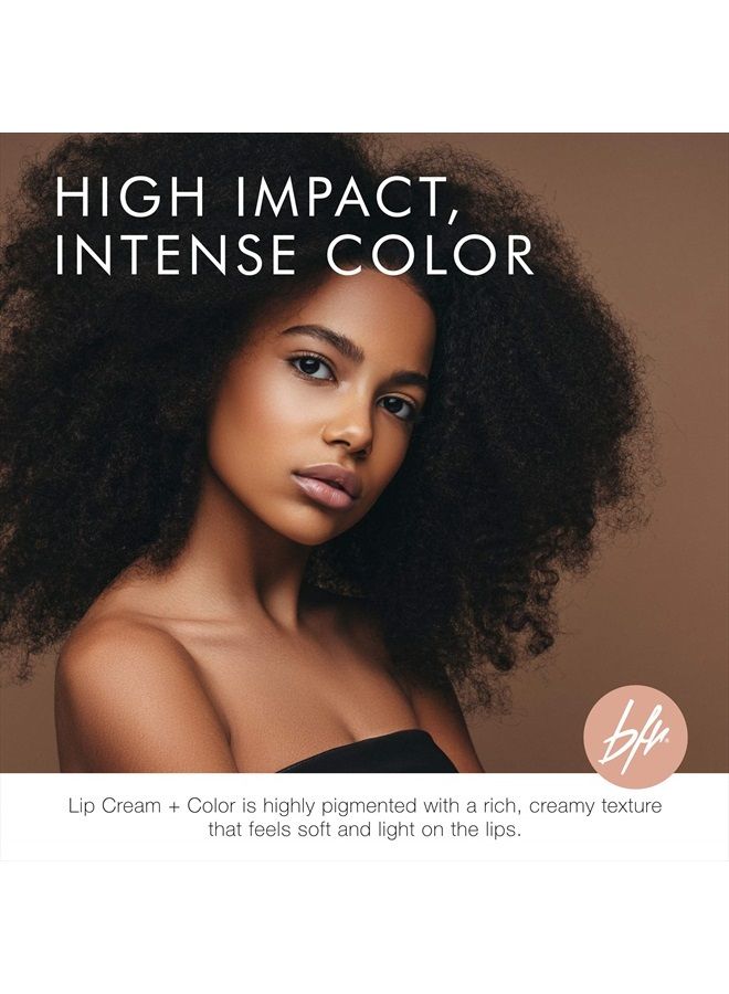 Beauty For Real Lip Cream + Color, Flash - Bright Pink - High-Pigment, Long-Wear, Moisturizing Formula - Cupuacu Butter, Organic Neroli & Mandarin Oil - With Mirror & LED Light - 0.15 fl oz - Image 5