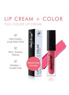 Beauty For Real Lip Cream + Color, Flash - Bright Pink - High-Pigment, Long-Wear, Moisturizing Formula - Cupuacu Butter, Organic Neroli & Mandarin Oil - With Mirror & LED Light - 0.15 fl oz  - Image 2