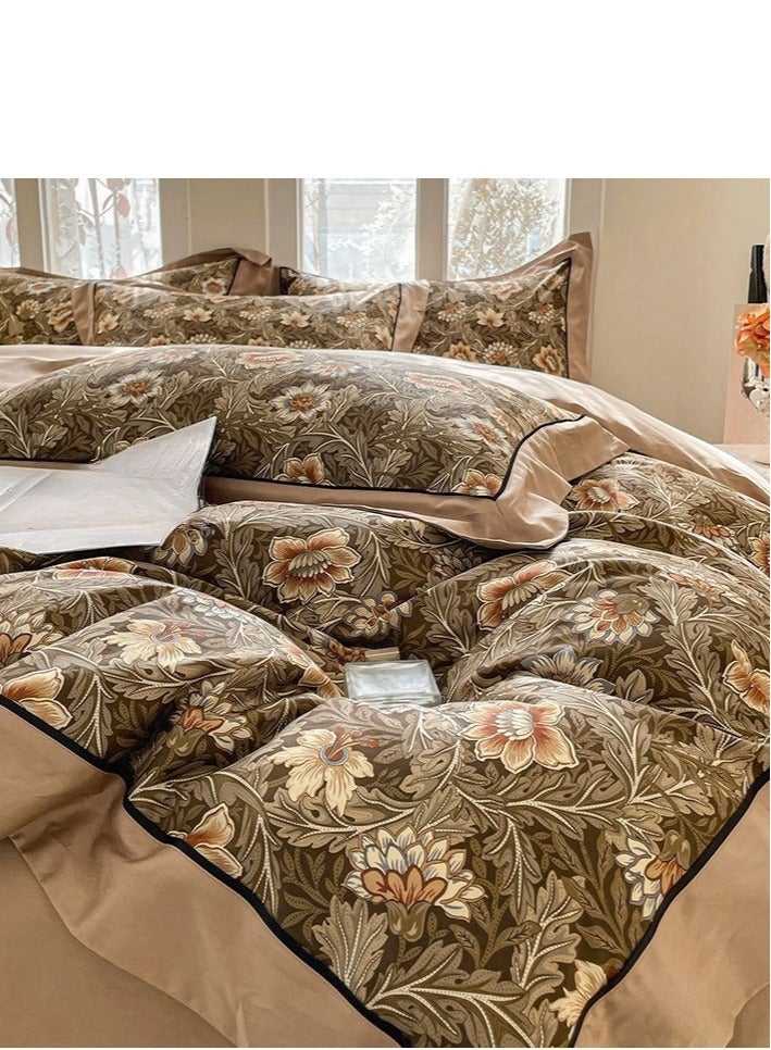 Bed Sheet Style —  French High-End 100 Thread Pure Cotton Embroidered Bedding Four Piece Set  - Image 1